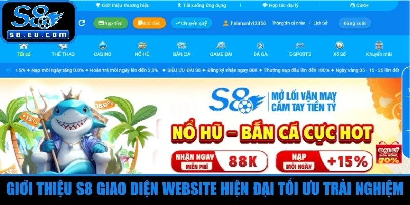 Giới thiệu S8 giao diện website hiện đại tối ưu trải nghiệm người dùng